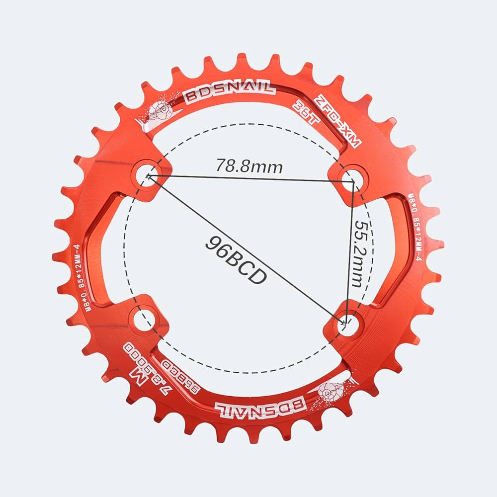 Amazon.com : DJC Bike Chainring Asymmetrical 96BCD Round/Oval for