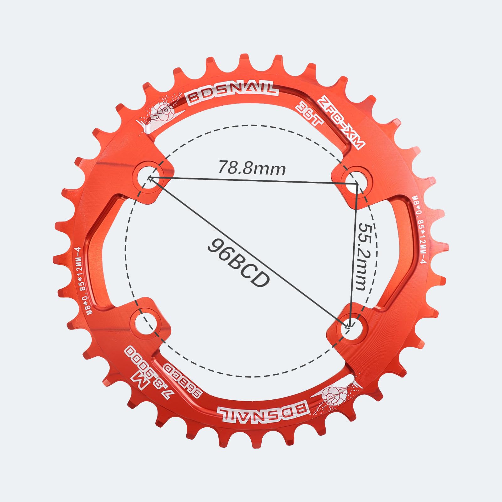 Amazon.com : DJC Bike Chainring Asymmetrical 96BCD Round/Oval for