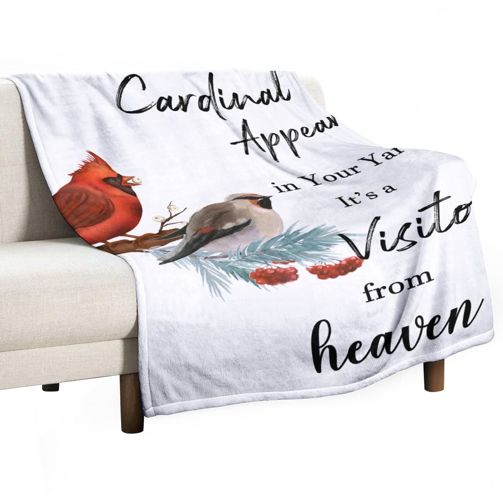 Couverture de canapé cardinal un visiteur du ciel plaid condoléances doux souvenir réconfortant