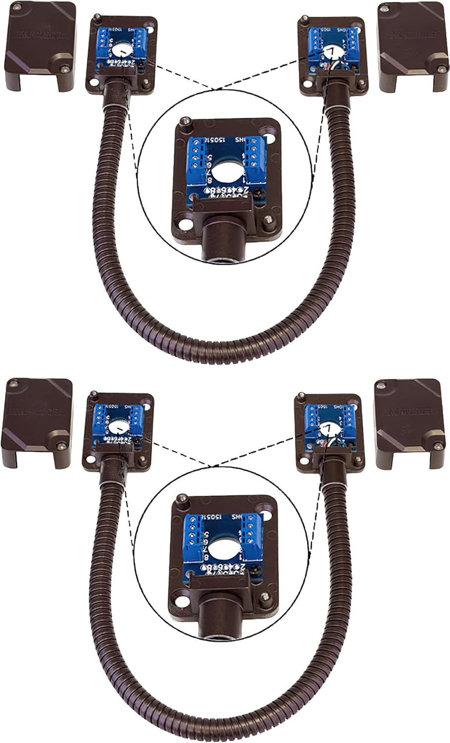 SECO-LARM SD-969-T15Q/B Armored Door Cord/Pre-Wired Terminal Blocks and Removable Covers, Bronze, Designed to Carry Wiring to Conduct Power to Electric Locks or Access Systems, Surface-Mounted