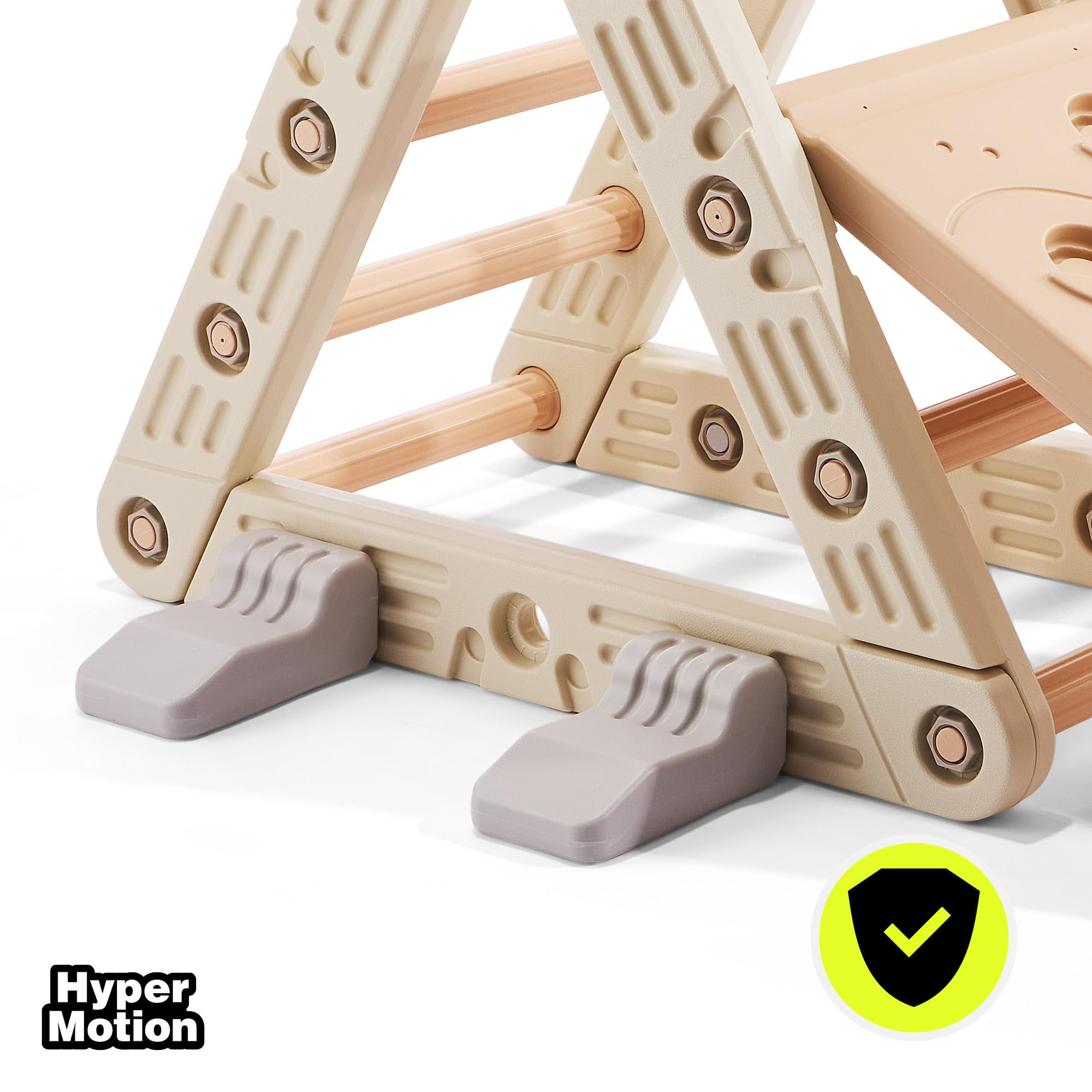 HyperMotion Plac Zabaw 3w1 Trójkąt Zjeżdżalnia Bujak HDPE | Modułowy plac zabaw 3w1 rozwija równowagę, koordynację i motorykę poprzez wspinanie, zjazdy oraz balansowanie.