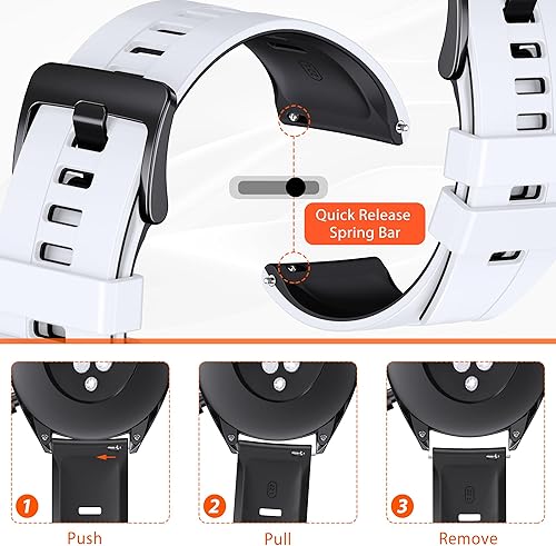 Miniatura 51 de ANCOOL Correa de reloj Garmin Venu 3/Venu 2/Forerunner 265 Band/Vivoactive 4 Band 0.866 in Silicona Watch Band para Forerunner 255