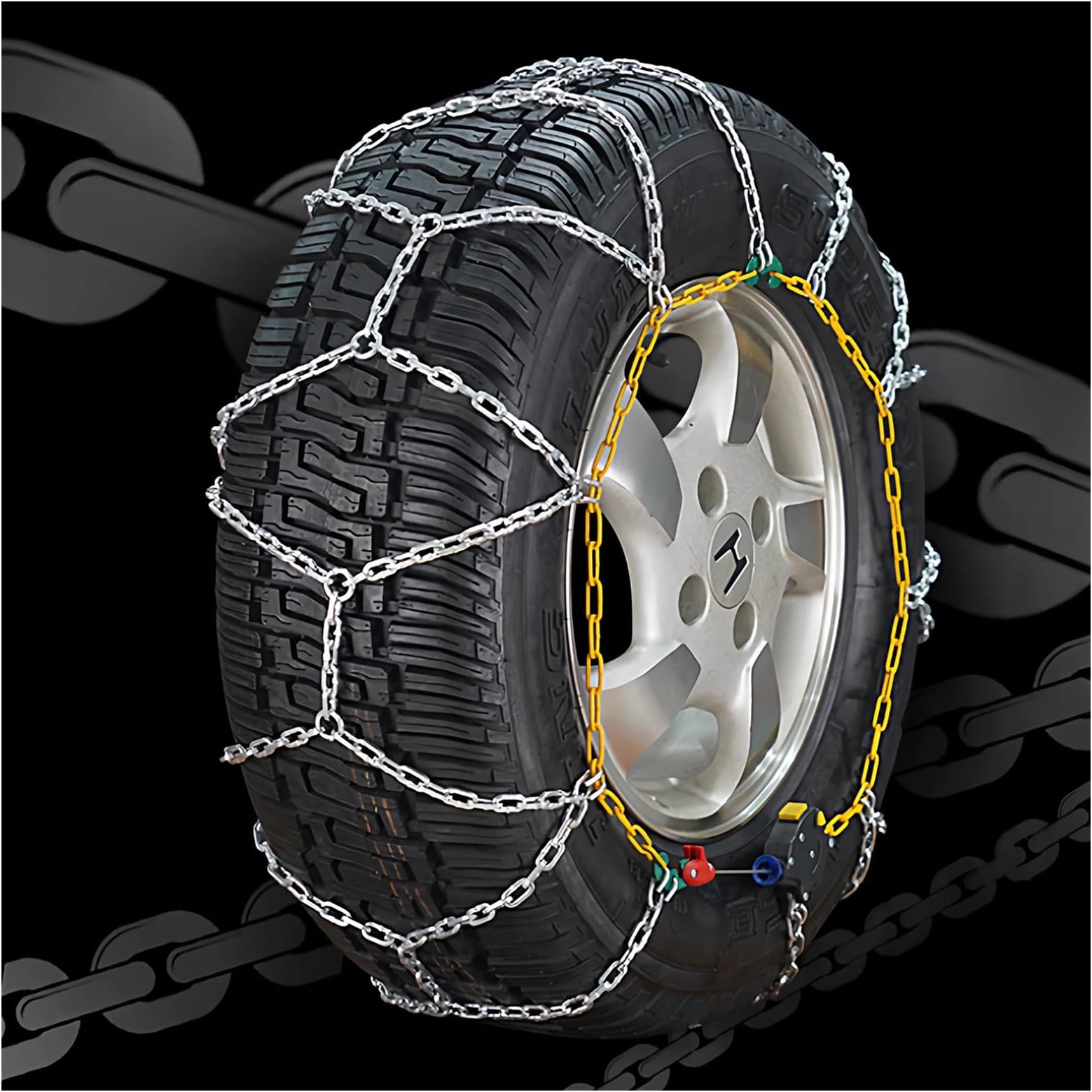 Snow Chains Quick Easy Installation,Tire Traction Chain For Car Trucks SUV, Adjustable Universal Emergency Thickening Tire Chains, Emergency Traction -Set of 2(285/70 R17)