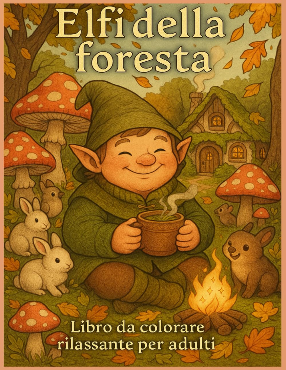 Elfi della Foresta: Un Rifugio Cozy da Colorare 45+ Pagine