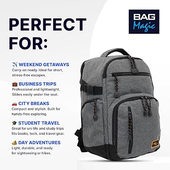 Bordlite Ryanair Approved Cabin Rucksack 40 x 20 x 25cm | Hand Luggage Backpacks, Underseat Carry-Ons | Travel-Friendly 20L Flight Bags for Men & Women | Sustainable, Durable Travel Gear