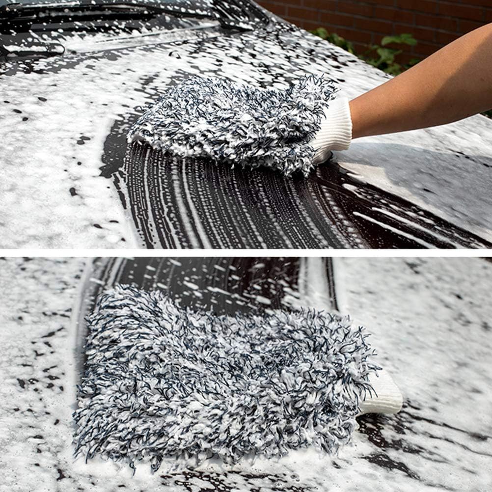 New Car Wash Mitt, 2 Pack Premium Soft Cyclone Microfiber Washing Gloves, Holds Tons of Sudsy Water for Effective Washing, Machine Washable, Lint Free, Scratch Free - Black