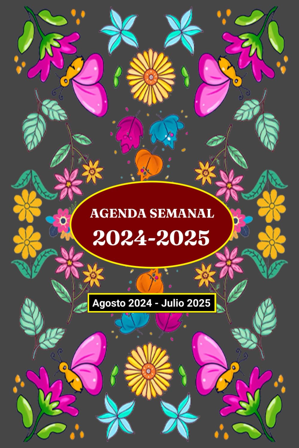 Agenda 2024 2025 Con Vista Semanal A5: Planificador Semanal - 1 Semana en 2 Páginas
