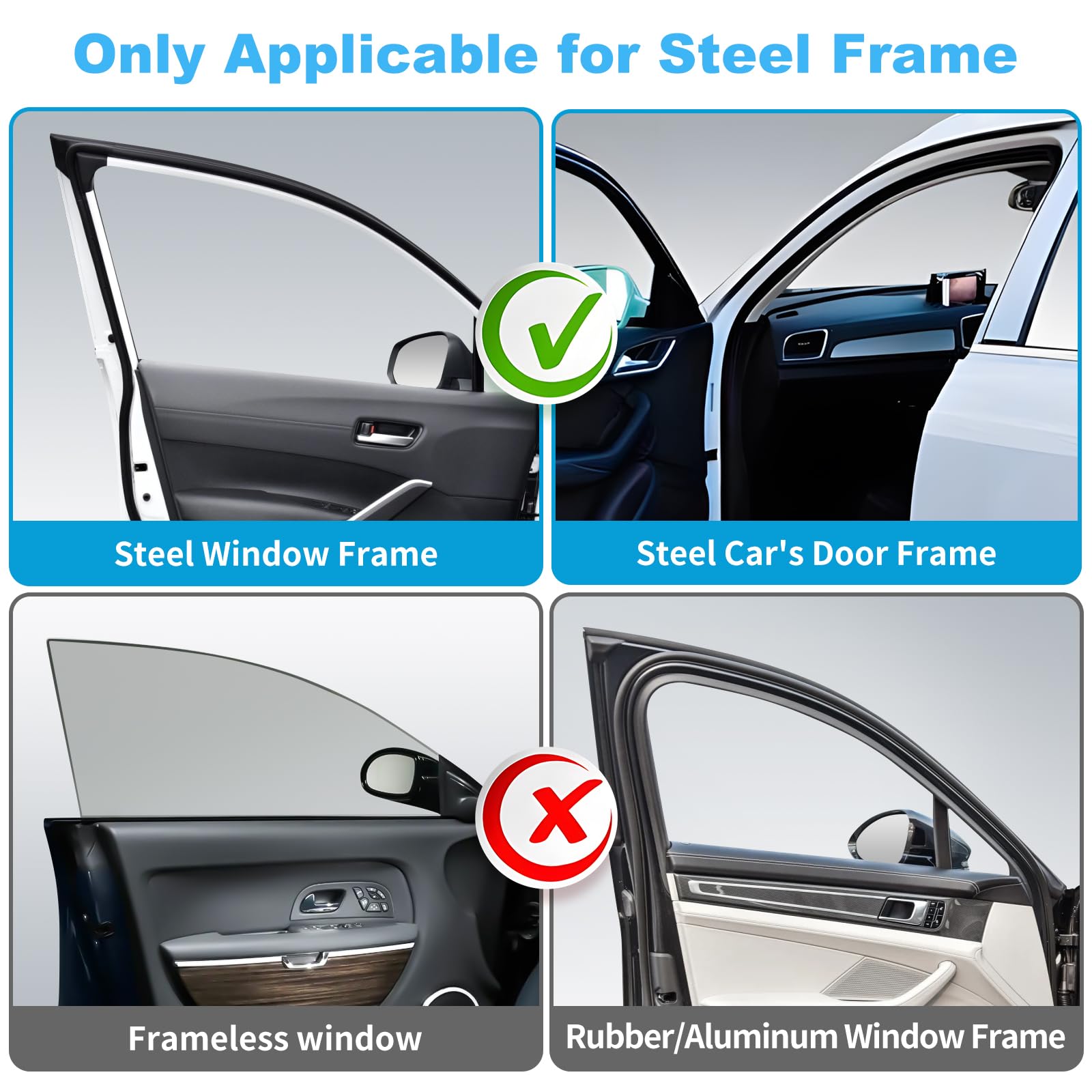 Parasole Laterali per Auto 2 Pezzi, Magnetica Tendine Oscuranti, Protezione UV Privacy