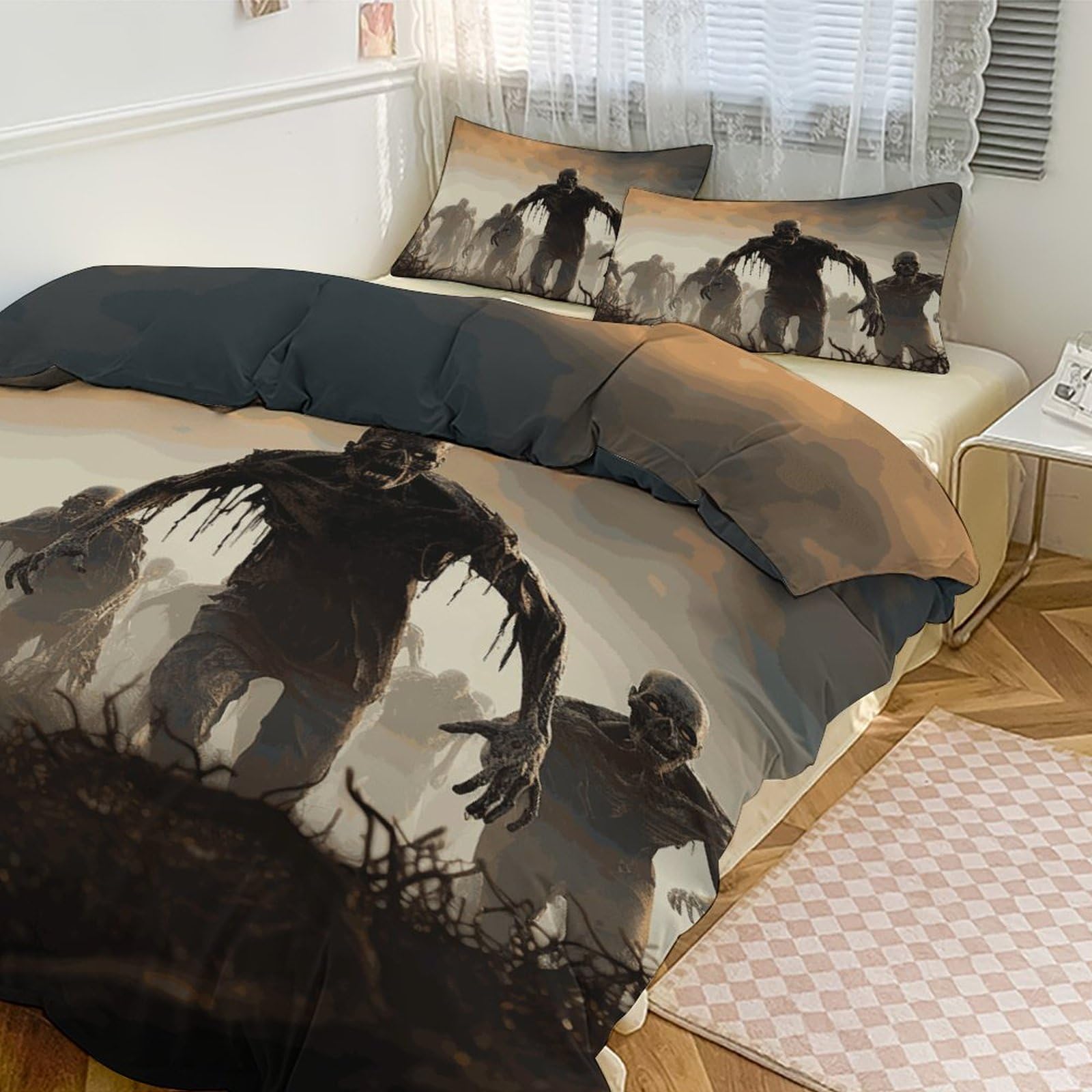 Couette pour grand lit zombie : parure de lit épaisse contre le froid nocturne