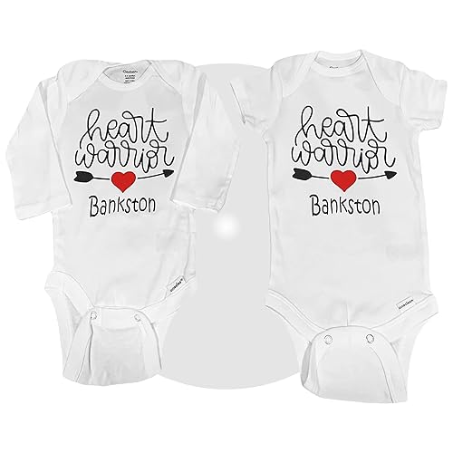 Miniatura 3 de Heart Warrior Gifts - 100% Cotton Personalized Onesies - Unisex Sizing - Black or White Available - Gift Wrapped Free - CHD Awareness Baby Onesies -