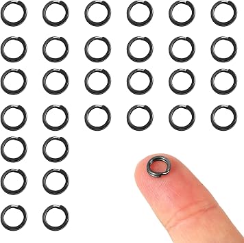 30pcs Small Split Jump Ring, 0.28in Mini Stainless Steel Round Keyring Pet Collar Dog Tags Rings for Making Jewelry Crafts Keychains & Car Keys Organization