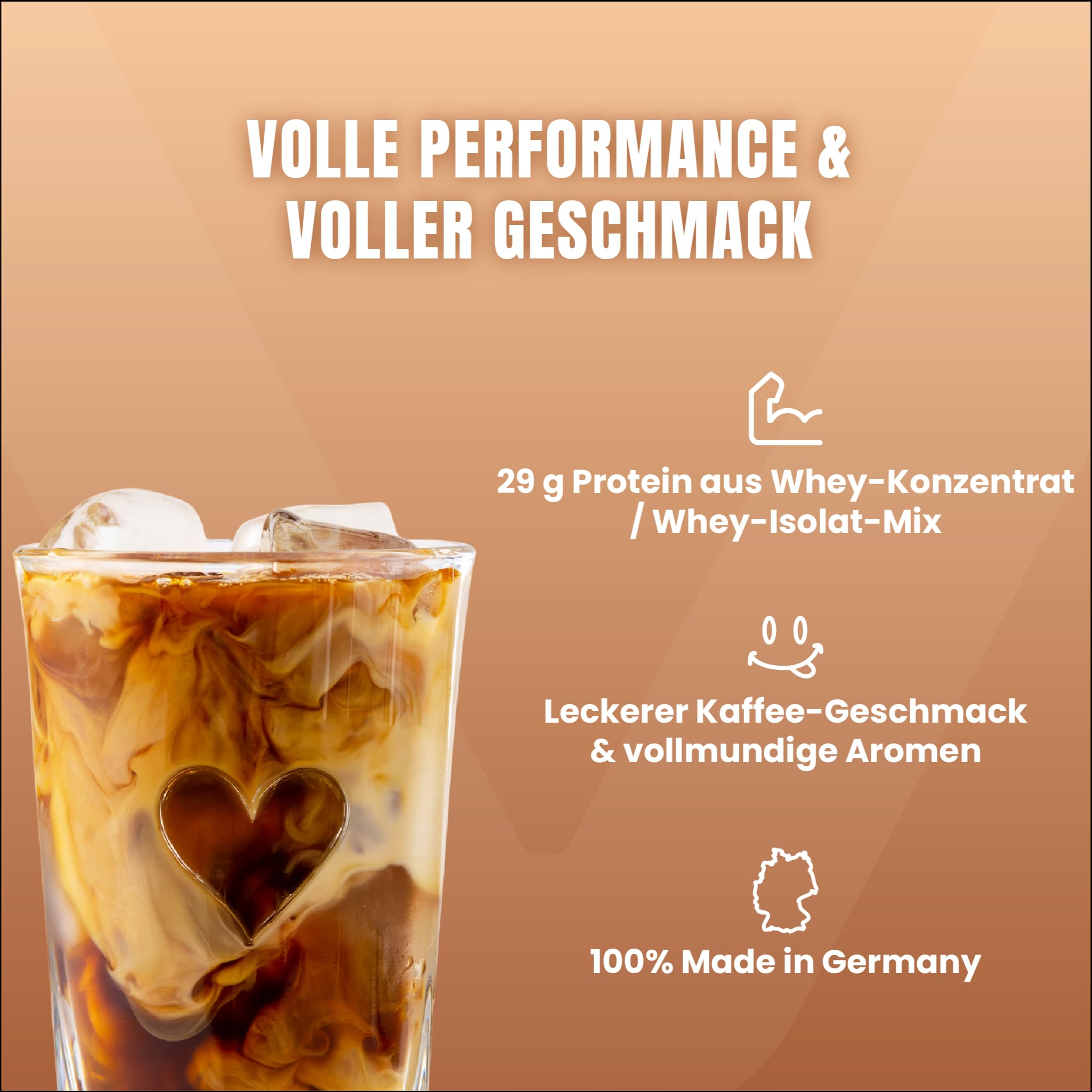 EVO SPORTS FUEL Protein Coffee | Salted Caramel | 800g | Cremiger High Protein-Kaffee mit bis zu 29 g eiweiß pro Portion | Eiskaffee Whey Protein Pulver | geprüfte Qualität-Made in Germany (1er Pack)