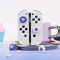 Vista 6 de GeekShare Cute Silicone Joycon Thumb Grip Caps Kawaii Thumbstick Caps Joystick Cover Compatible with SwitchOLEDSwitch Lite,2Pairs4PCS - Cream Heart
