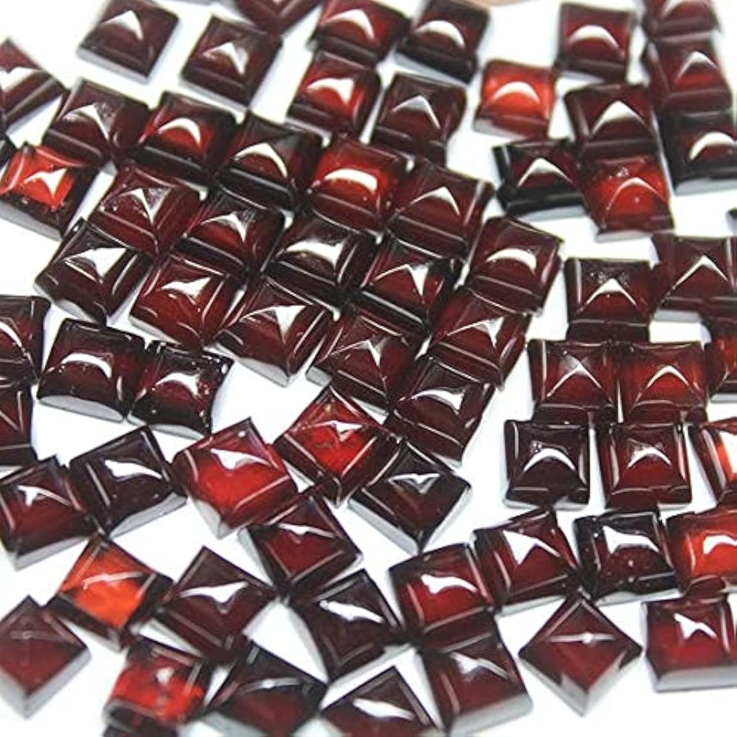 Grenat rouge naturel cabochon carré pour création bijoux lot 75pc