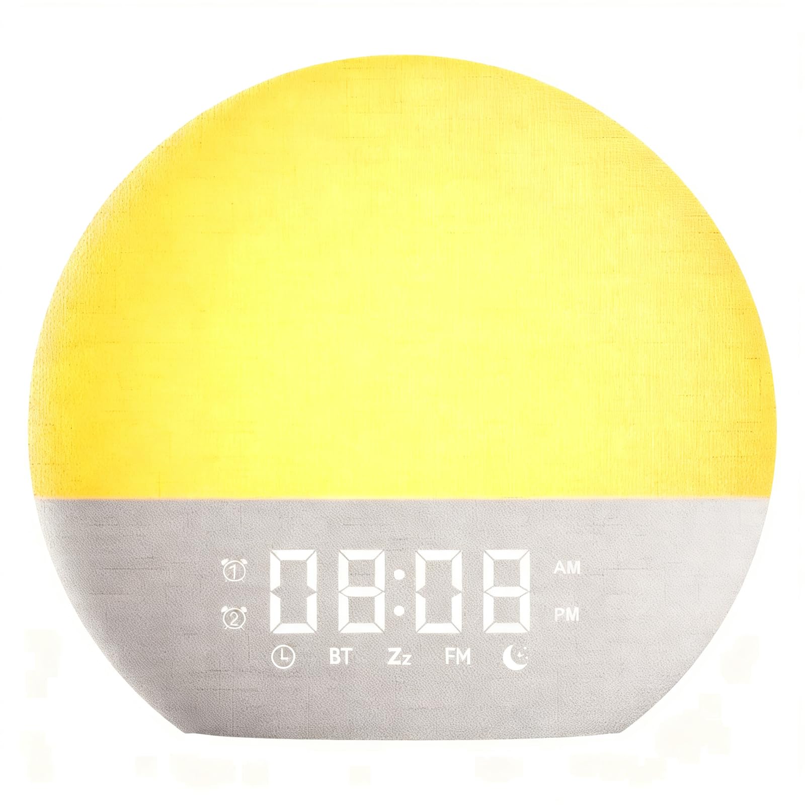 Ailan Reloj despertador con luz, altavoz Bluetooth y radio FM para mesita