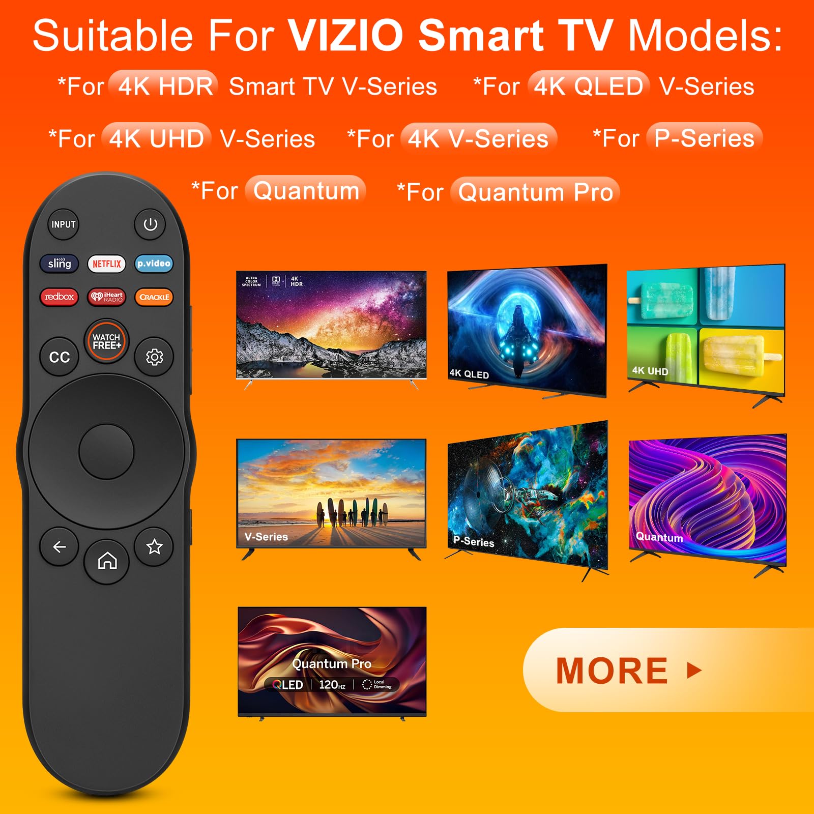 Amazon | XRT270 ユニバーサル交換用リモコン VIZIO Smart TV用