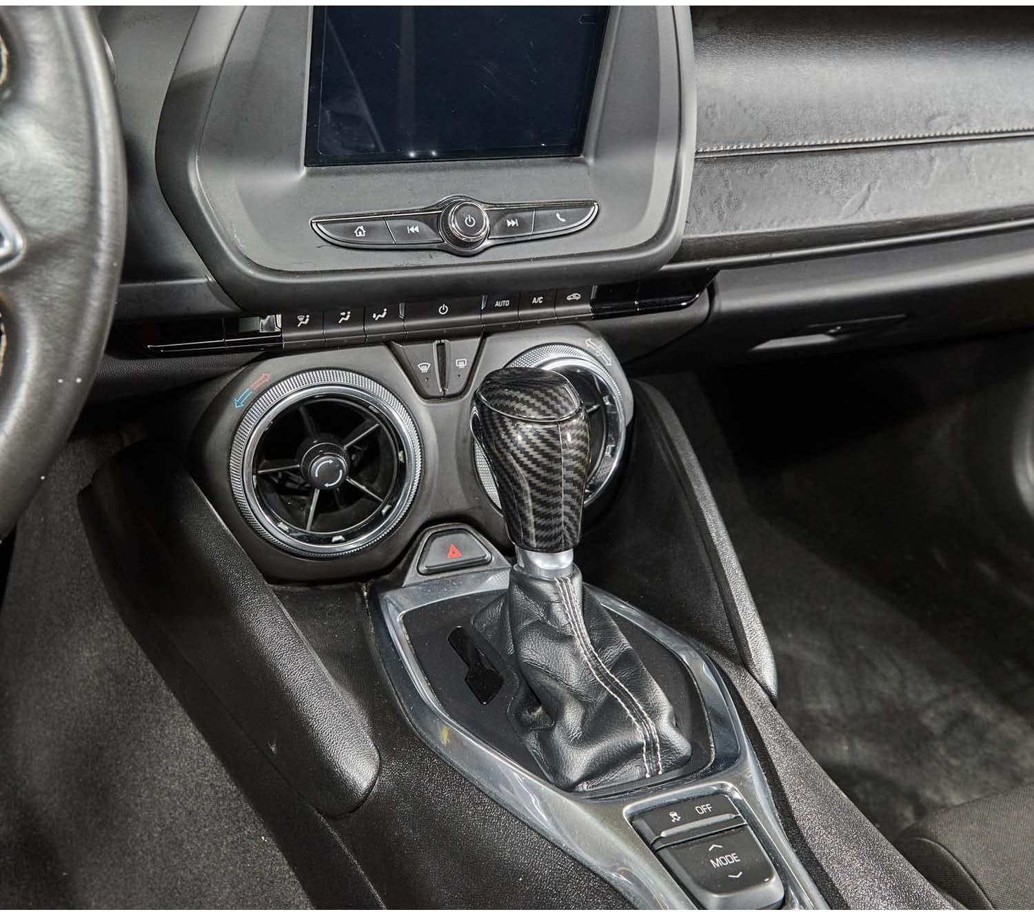 RT-TCZ Carbon Fiber Gear Shift Knob Cover Trim Decorative Interior Accessories for Chevrolet Camaro 2016-2022