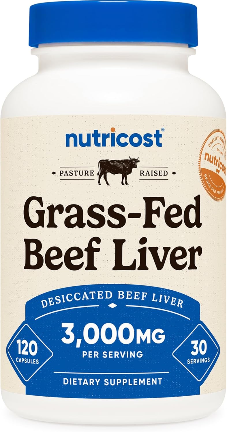 Nutricost Grass Fed Desiccated Beef Liver Capsules 3000mg Per Serv (750mg Per Cap), 240 Cap for 60 Servings - No Hormones, GMO and Gluten Free, Pasture-Raised, Free Range Beef