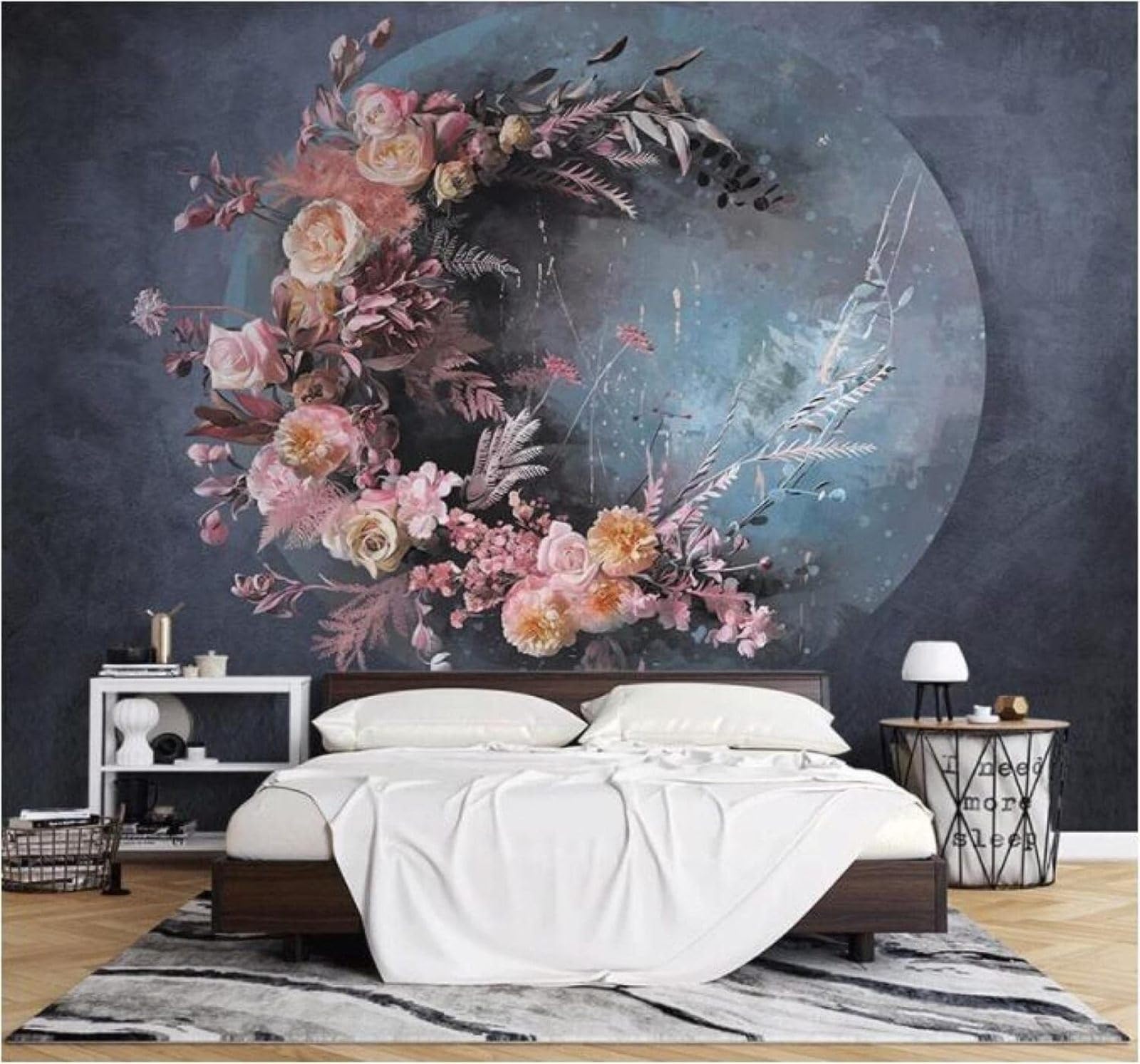 XLMING Retro Three Dimensional Hand Drawn Floral Art 3D Wallpaper Luxury Home Dining Decor Paste Sofa Living Room The Wall for Bedroom Mural-250cm×170cm