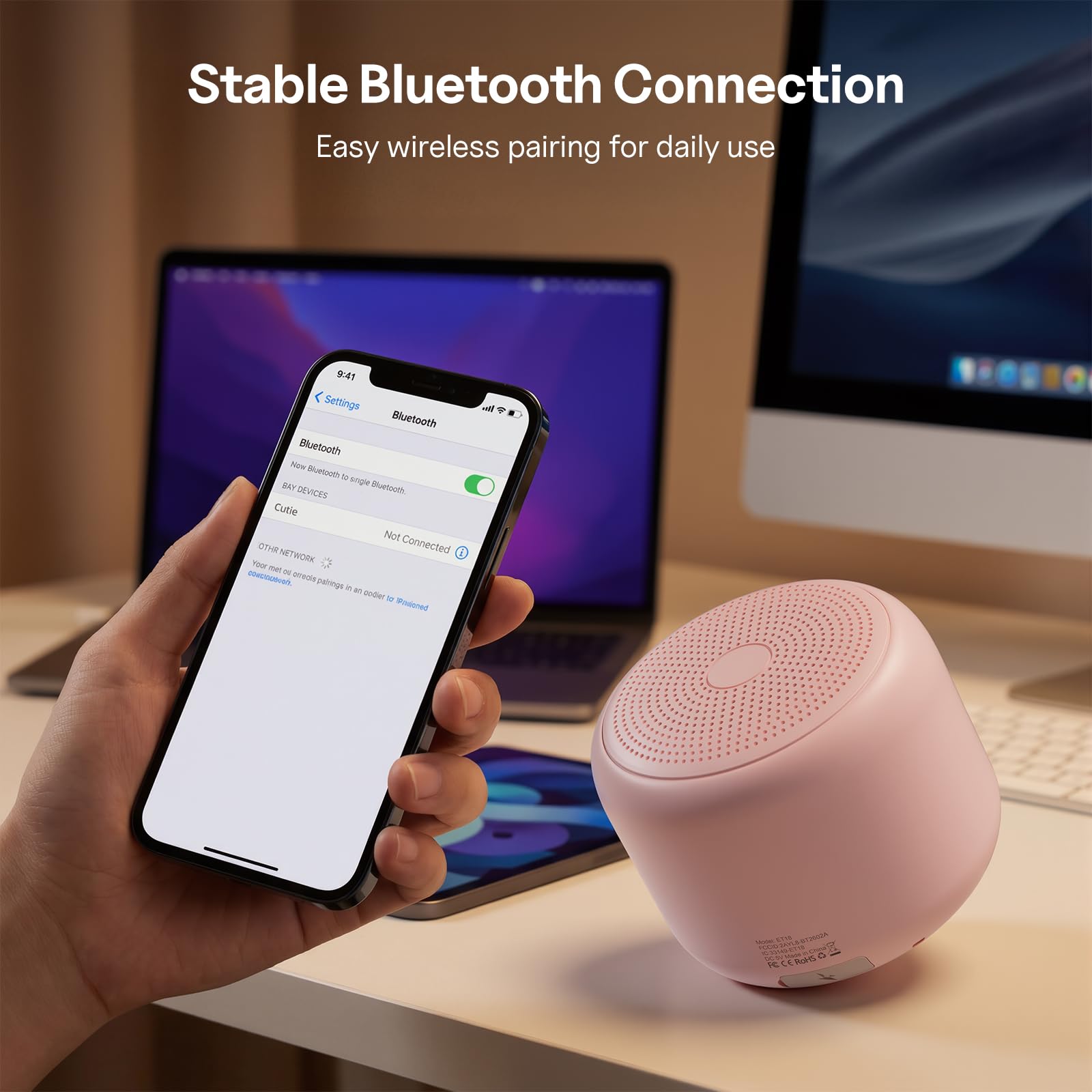 Bobtot Altoparlanti Bluetooth portatili con cinghia, facili da trasportare, mini altoparlante wireless IPX5 impermeabile con suono stereo forte, 20 ore di riproduzione, batteria ricaricabile