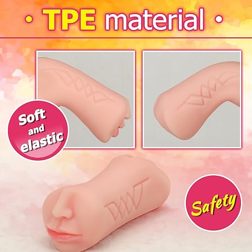 Miniatura 7 de Masturbador masculino 3 en 1 mamada de bolsillo con doble extremo, realista, texturizada, muñeca sexual con vagina y anal, masturbación portátil