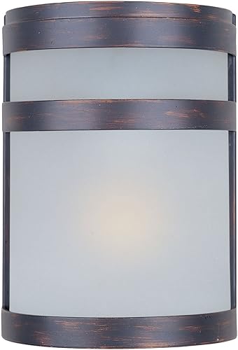 Miniatura 4 de Maxim 5000FTOI - Aplique de pared para exteriores de vidrio esmerilado compatible con Arc ADA, 1 luz de 60 vatios, 9 pulgadas de alto x 7 pulgadas