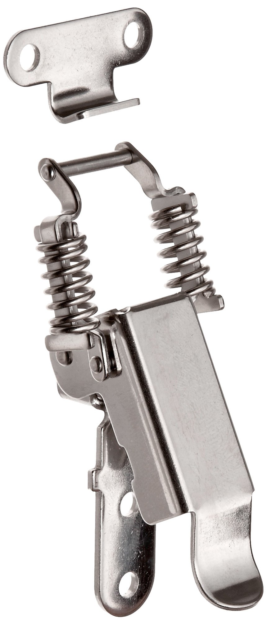 Stainless Steel 304 Spring Loaded Corner Fastener Latch with Counter Plate, Polished Finish, Non Locking, 2 7/64