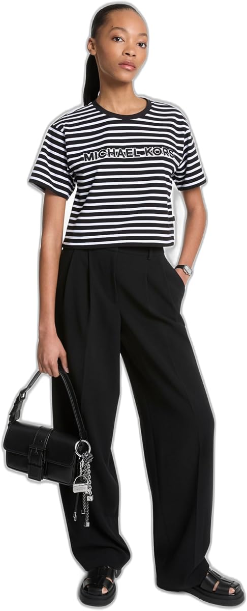 Women's Mk Embossed Logo Oversized Cropped T-Shirt