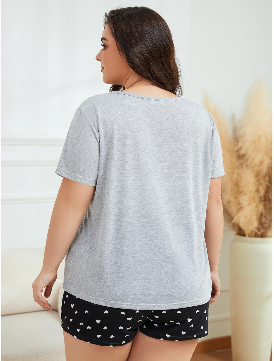 Pajama Sets for Women 2 Piece Plue Size Womens Lounge Set Short Sleeve and Pajama Shorts Sleepwear - Image 5