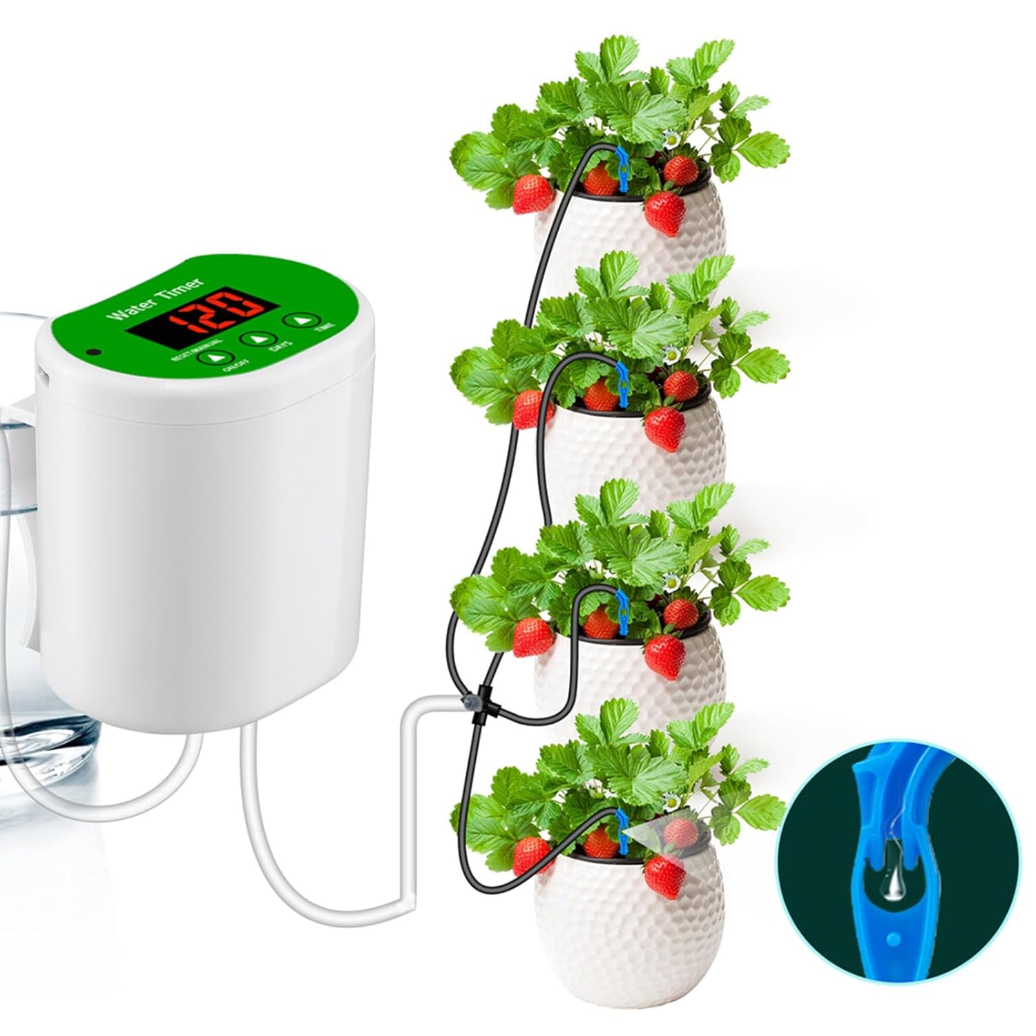 Automatic Watering System for Potted Plants, Digital Display Automatic Plant Waterer, Auto Watering for Plants Indoor,Automatic Drip Irrigation Kits (for 8 Pots Plants)
