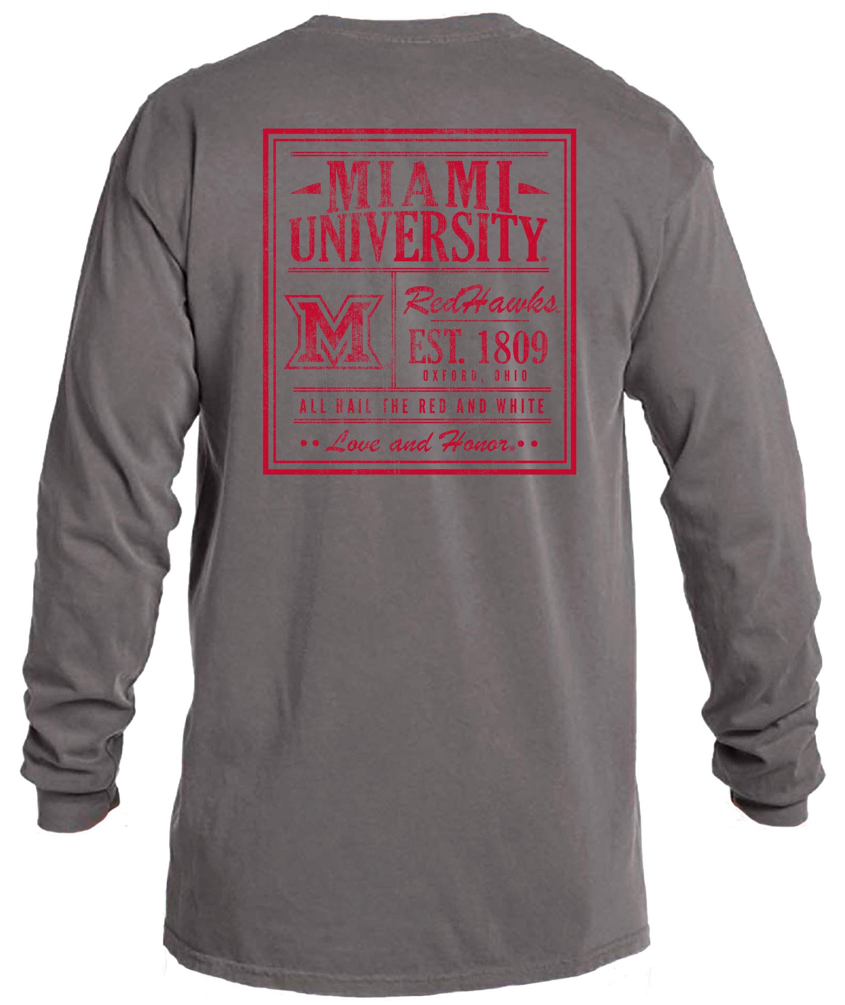 NCAA Santa Clara Broncos Vintage Poster Comfort Color Long Sleeve T-Shirt, Large,Grey