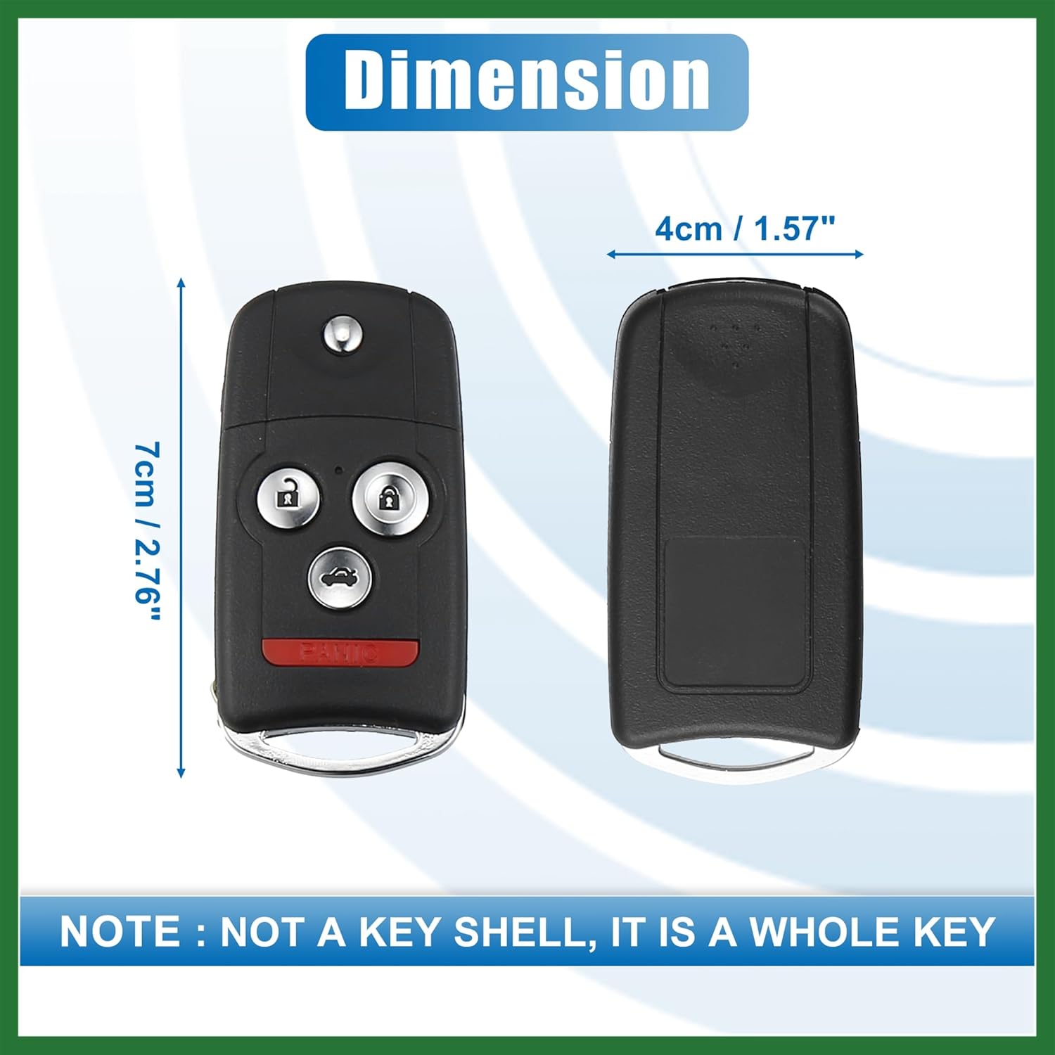 Motoforti 4 Button Car Flip Keyless Entry Remote Control Replacement Key Fob Proximity Smart Fob OUCG8D-439H-A for Acura TL 2007-2008 313.8MHz 46 Chip Long-lasting