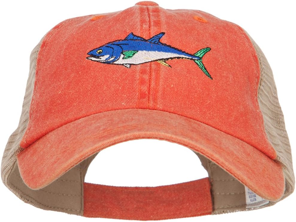 e4Hats.com Bluefin Tuna Embroidered Washed Trucker Cap