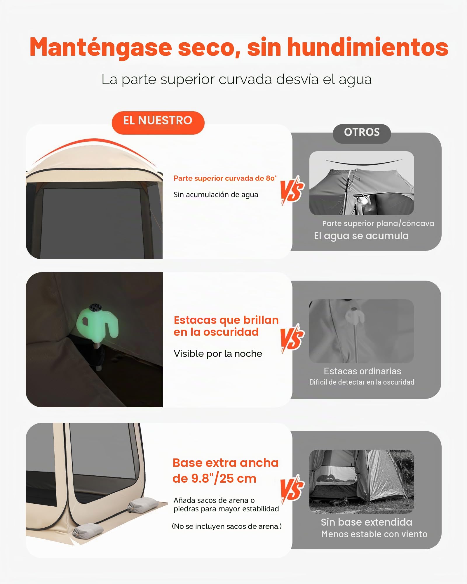 VEVOR Tienda de Campaña con Mosquitera, 1825 x 1825 x 2200 mm, 4-6 Personas, Plegable, para Portón Trasero SUV, con Bolsa de Transporte, Laterales de Malla, para Actividades al Aire Libre, Beige