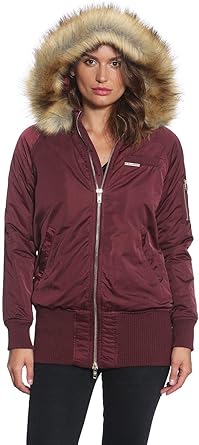 womens bomber coat with fur hood