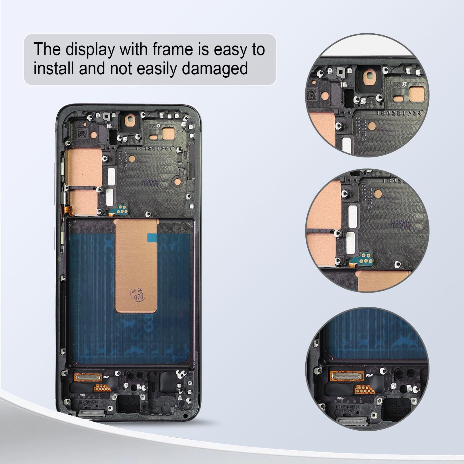 DTD Schermo per Samsung Galaxy S23 5G LCD SM-S911B, SM-S911B/DS Schermo Touch di Ricambio con Strumenti (Nero con Cornice, Senza riconoscimento delle Impronte digitali)