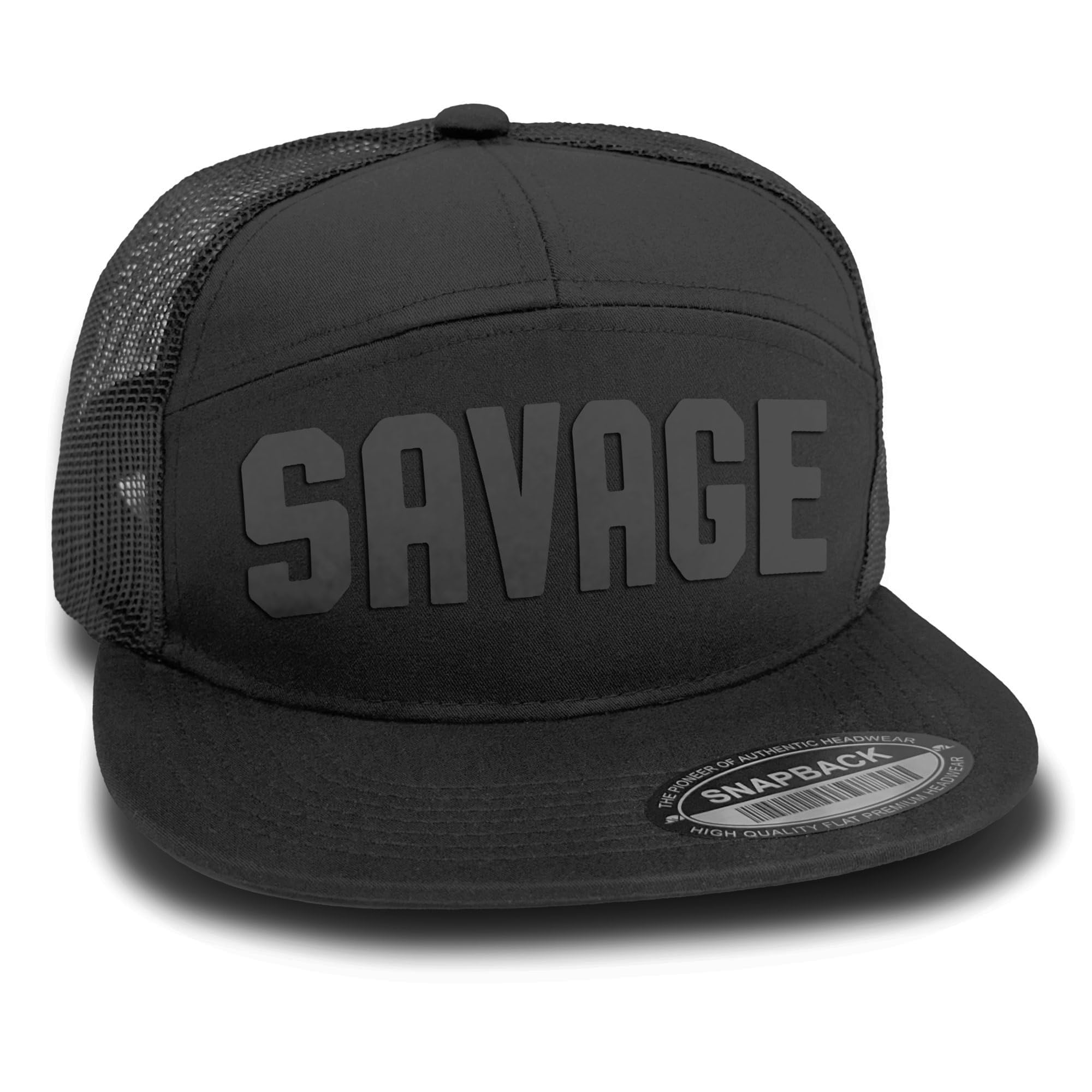 Savage Workout Hats for Men 7 Panel Laser Vented Classic Snapback Hat Gifts for Mens
