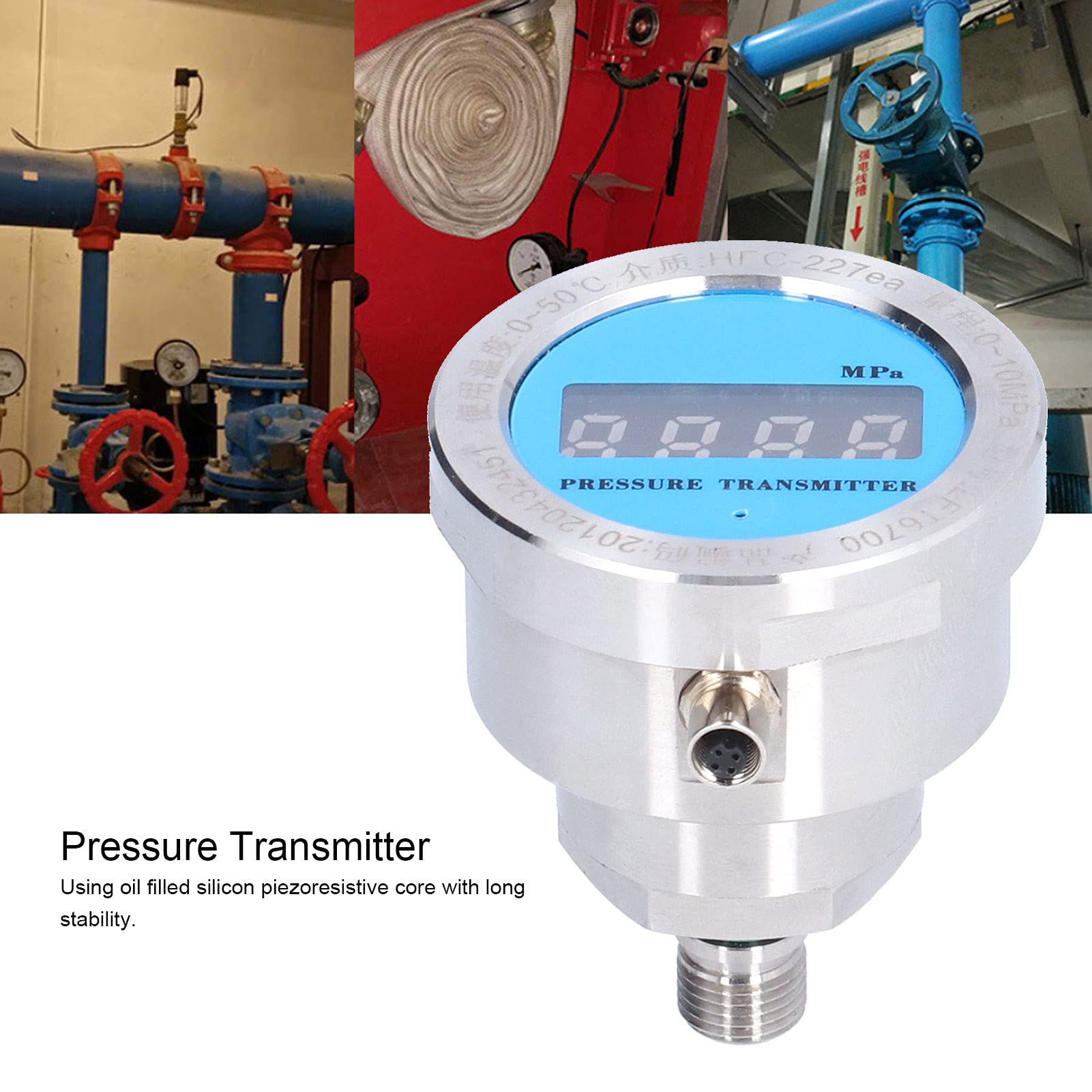 Sensor de presión piezoresistiva relleno de aceite de 10MPA Mavaol, acero inoxidable, salida, IP67, alta precisión, compensación de temperatura, s de gases y líquidos industriales