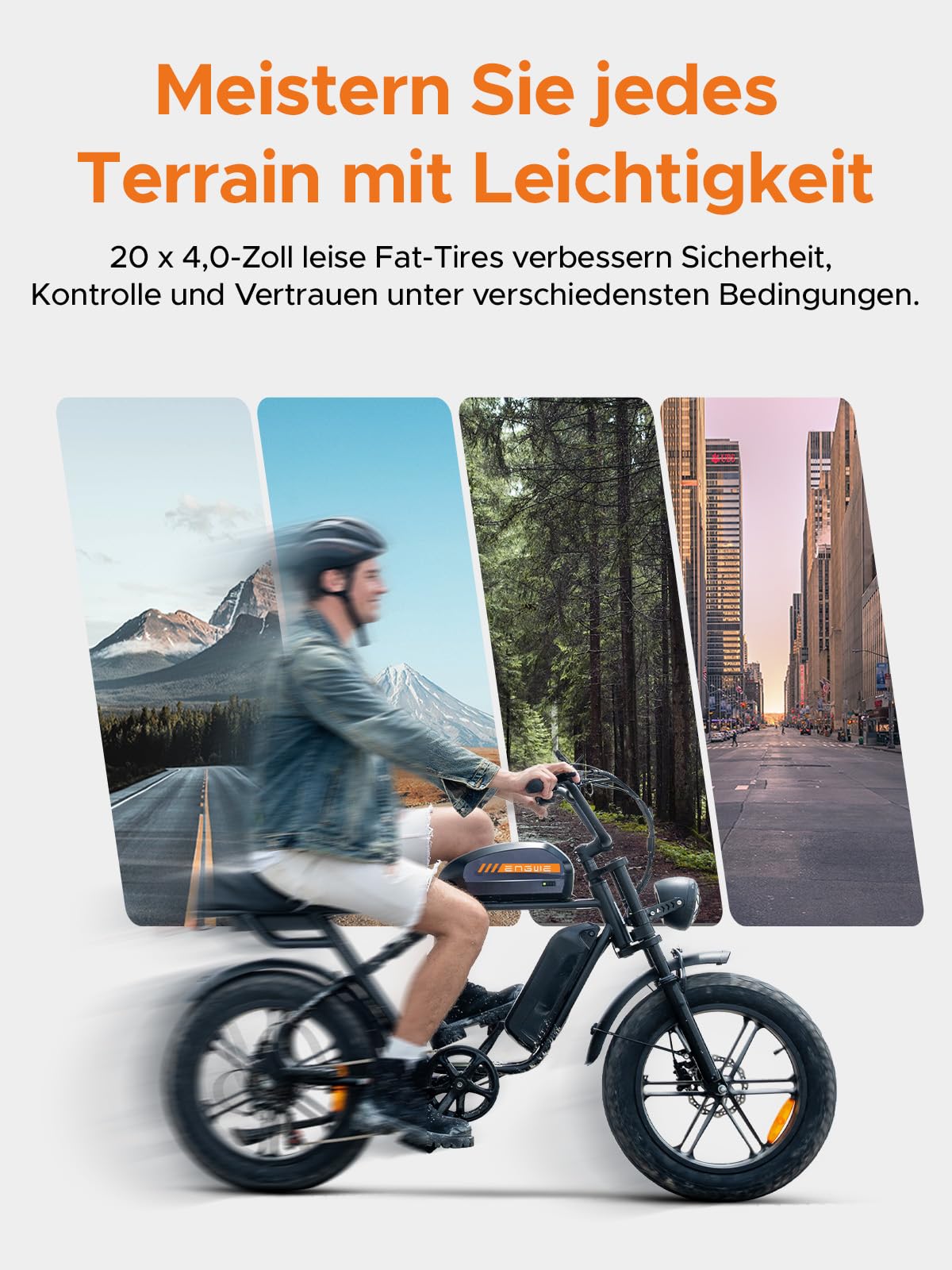 ENGWE M1 Elektrofahrrad, 15.6/28.6Ah Wechselakku, bis zu 170 km Reichweite, Bremslichter und Blinker, hydraulische Bremsen und Vollfederung – Elektromotorrad