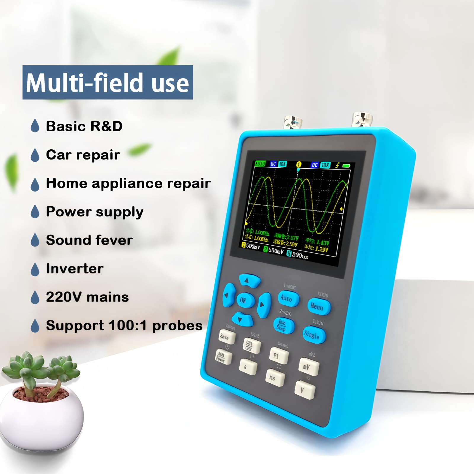 Oscilloscopio digitale portatile ZEEWEII DSO2512G da 2,8 pollici, larghezza di banda 120MHz, oscilloscopio a due canali, generatore di segnali Xymode (DSO2512G)