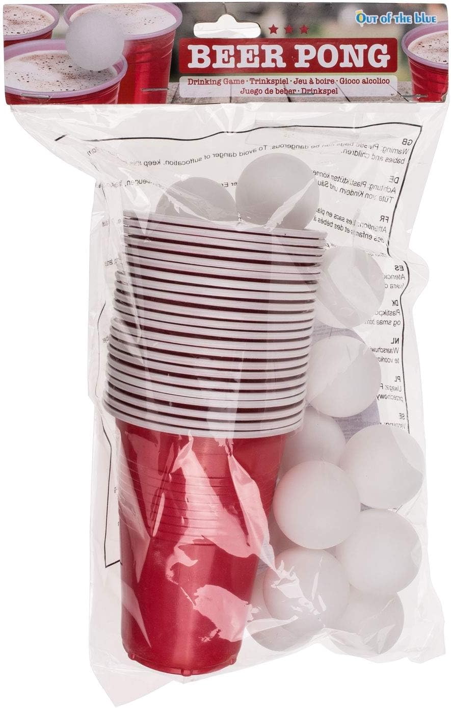 Gra do picia Beer Pong 15 piłek i 22 kubki o pojemności 550 ml Materiał tworzywo sztuczne