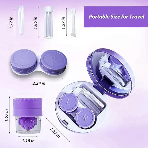 Miniatura 3 de Funda para lentes de contacto con lavadora limpiadora, estuche de contacto con pinzas de espejo, herramienta para quitar herramientas, botella para