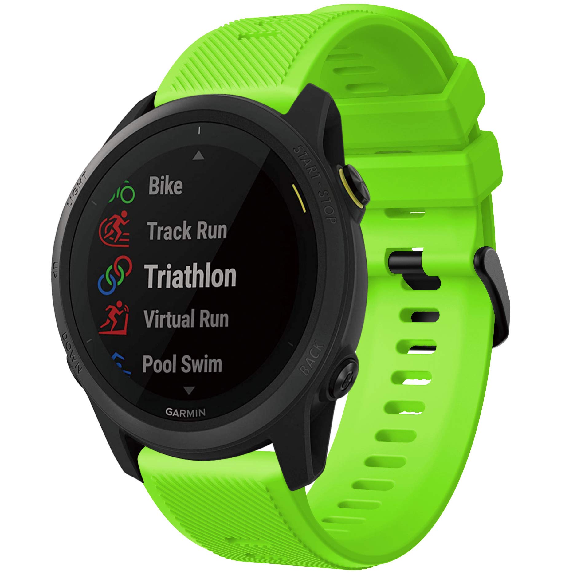 Compatible with Garmin Forerunner 745 Bands, 22mm Soft Silicone Quick Release Replacement Wristbands with Metal Buckle for Garmin Forerunner 745/Vivoactive 4 Watch Band Sport Strap Accessories