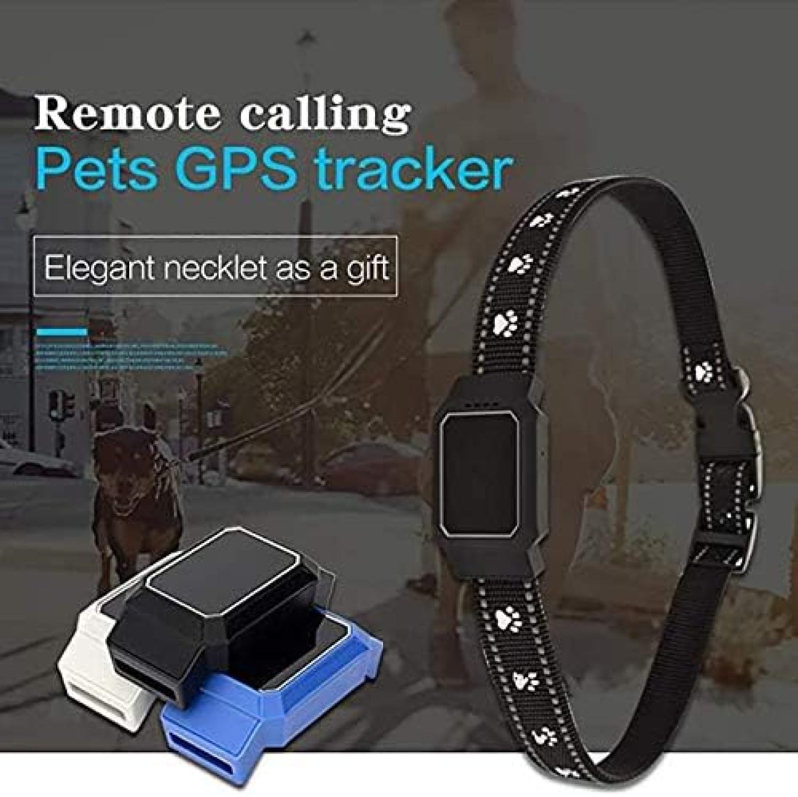 Rastreador GPS para Perros, rastreador Inteligente para Perros, Collar para Perros con rastreador GPS Inteligente para Mascotas, liviano, Alcance Ilimitado, Monitor de Actividad, Resistente