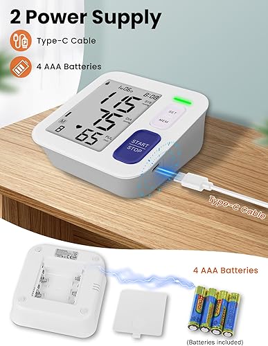 Miniatura 6 de Monitor de presión arterial, monitores de brazo superior para uso doméstico, máquina automática de presión arterial precisa con puño ajustable de 9