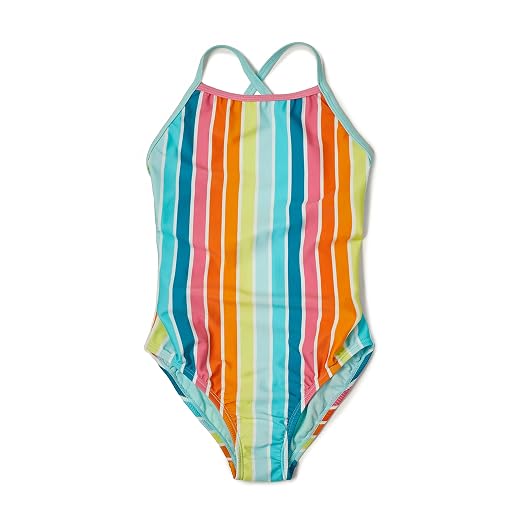 Speedo Girls' Swimsuit One Piece Solid Cross Back Multi Straps