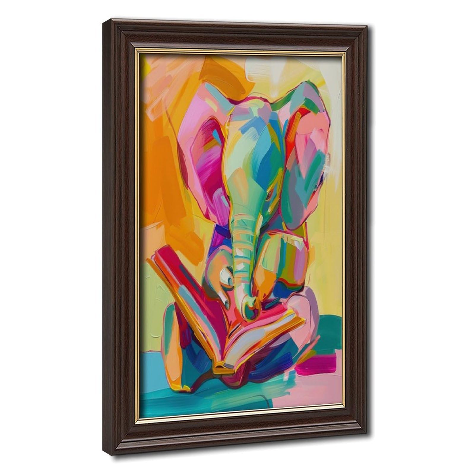 Bareronor Watercolour Elephant Poster Canvas Poster Bedroom Decor Landscape Office Room Decor Gift 24" L X 36" W
