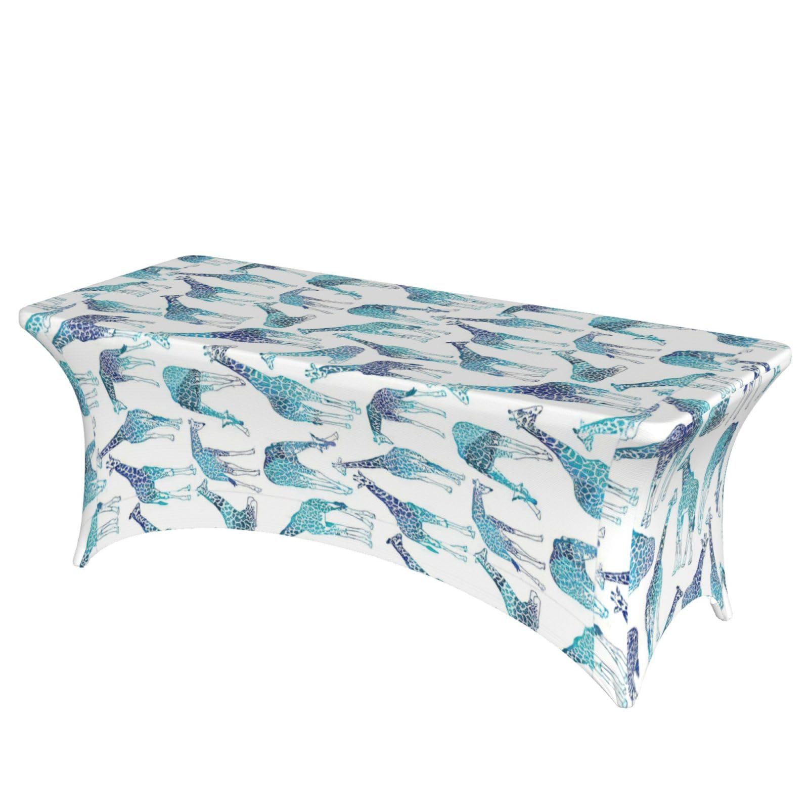 NImongt Giraffe Pattern Print Elastic Rectangular Tablecloth Holidays Family Banquet Wedding Party Table Cover