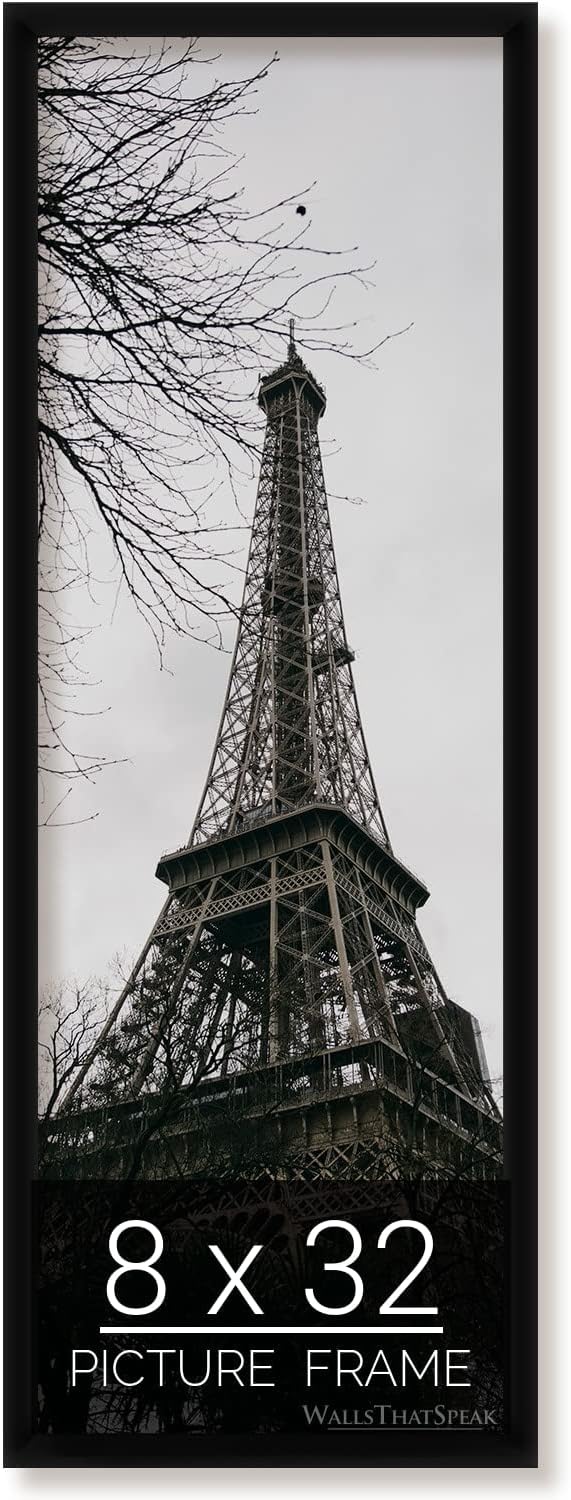 wallsthatspeak 8x32 Black Picture Frame for Puzzles Posters Photos or Artwork