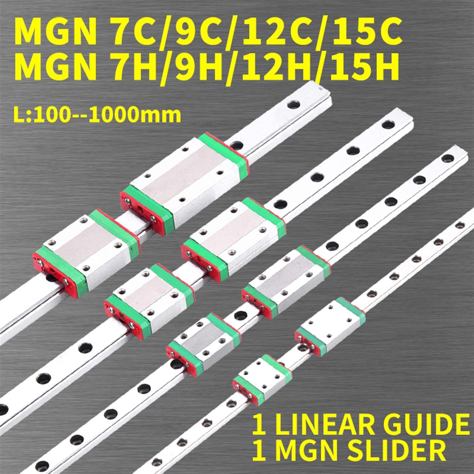 B Imprimante 3D MGN7C MGN7H MGN9C MGN9H MGN12C MGN12H MGN15C MNGN15H Miniature Linear Rail Diapositive 1PCS MGN Guide linéaire MGN Chariage MGN (Color : MGN7H, Guide Length : 850mm)